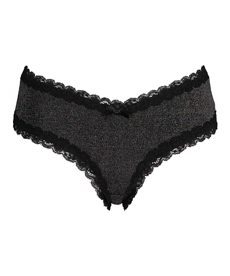 V-Shaped Microfibre Brazilian, Black