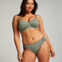Scallop Padded Strapless Underwired Bikini Top Cup E +, Green
