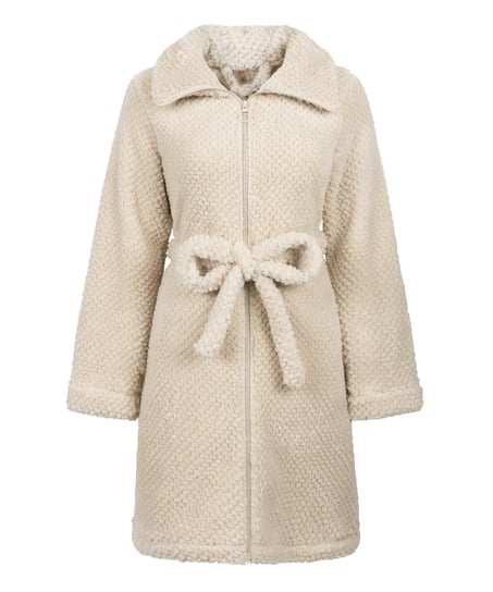 Robe Zip Up Fleece, White