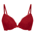 Teddy Padded Push-Up Underwired Bra, Red