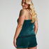 Velvet lace shorts, Green