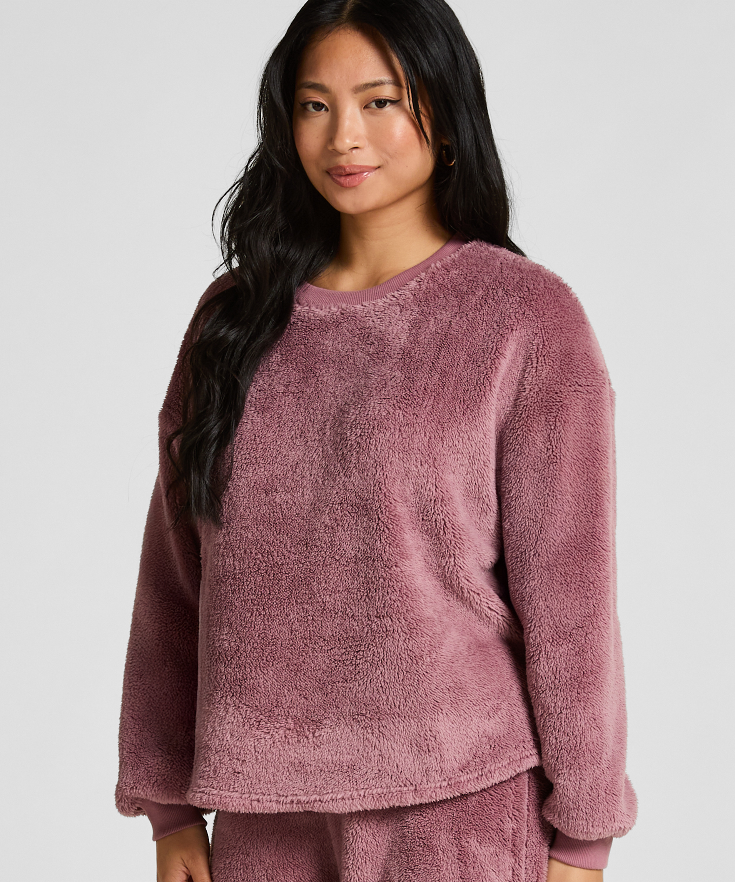 Longsleeved Top Fluffy Fleece, Pink, main