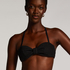 Crinkle Bandeau Bikini Top, Black