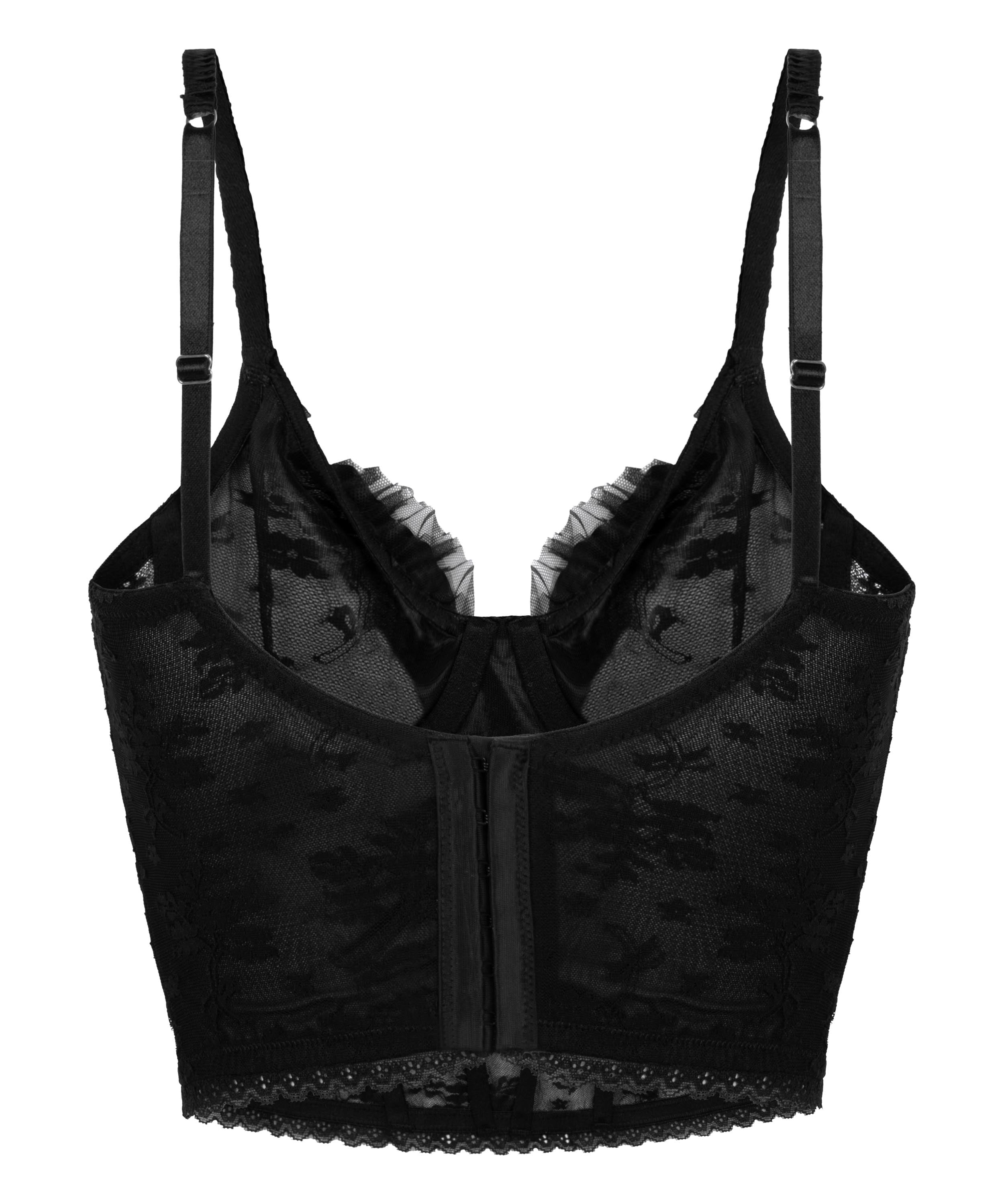 Darcy Non-Padded Underwired Longline Bra, Black, main