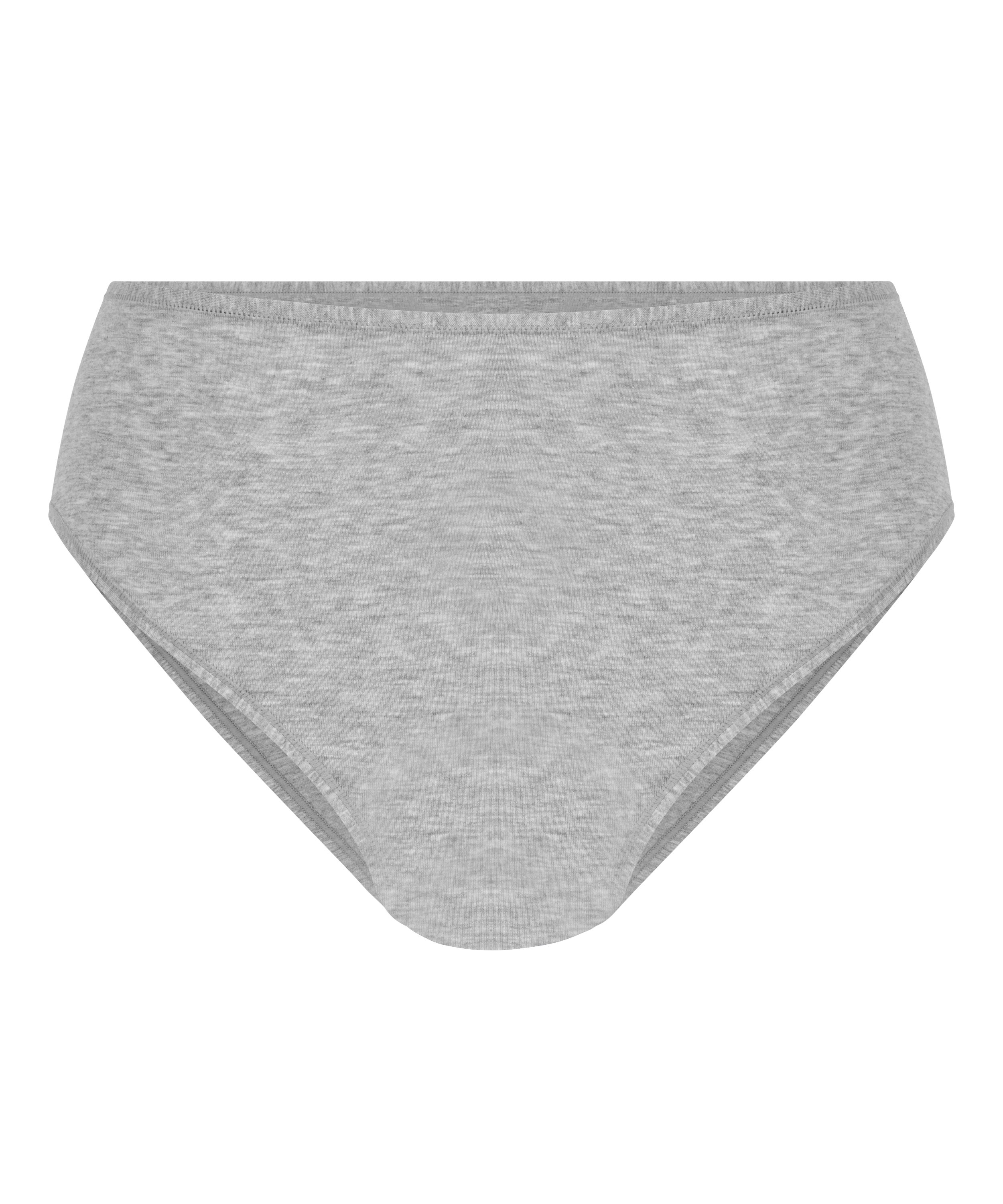 Cotton High Leg Brazilian, Gray, main
