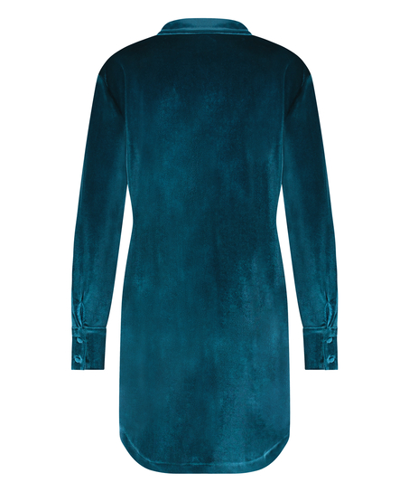 Shiny Velours Nightshirt, Blue