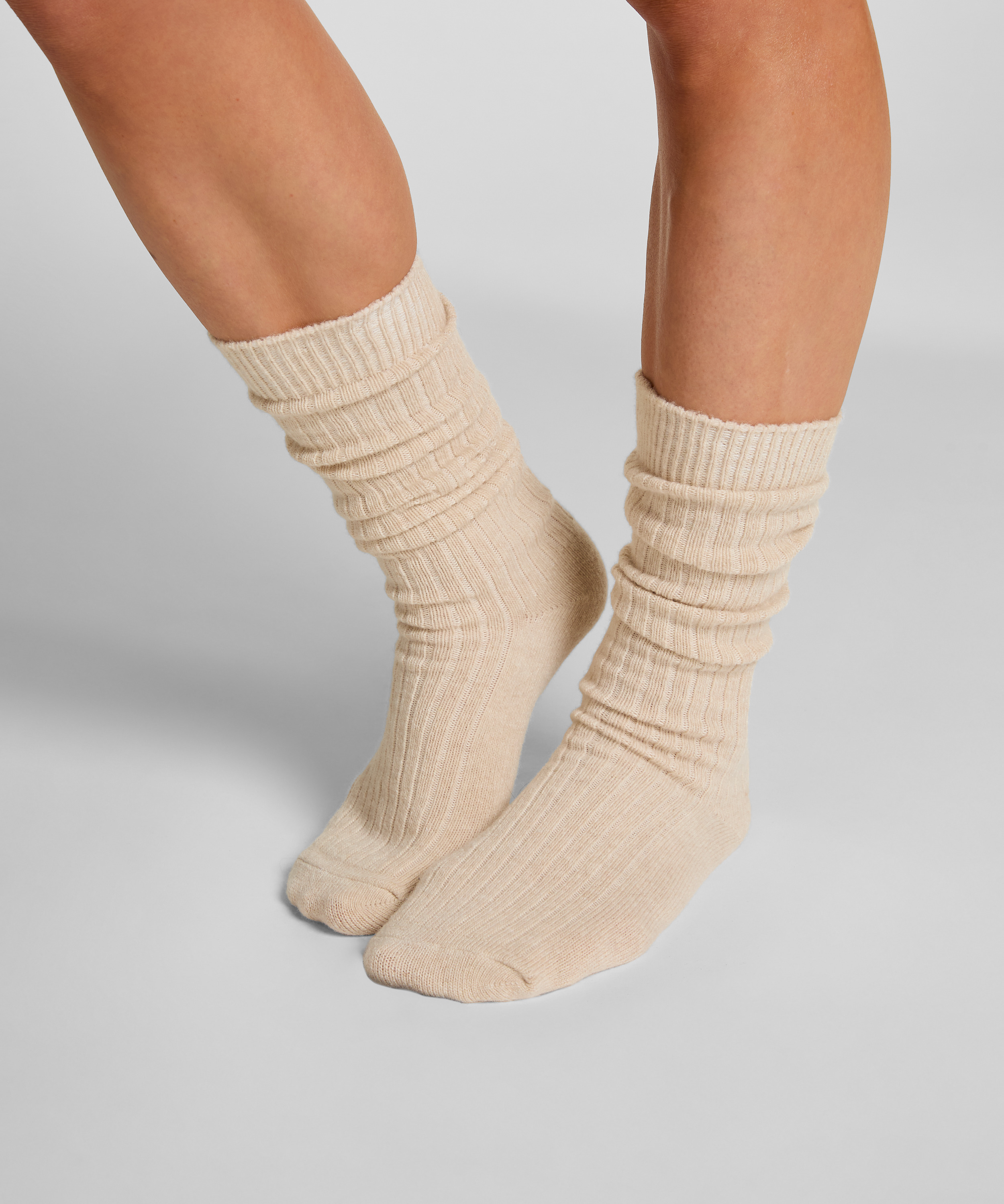 Socks with Cashmere, White, main