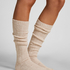 2 Pair Long Socks, Beige