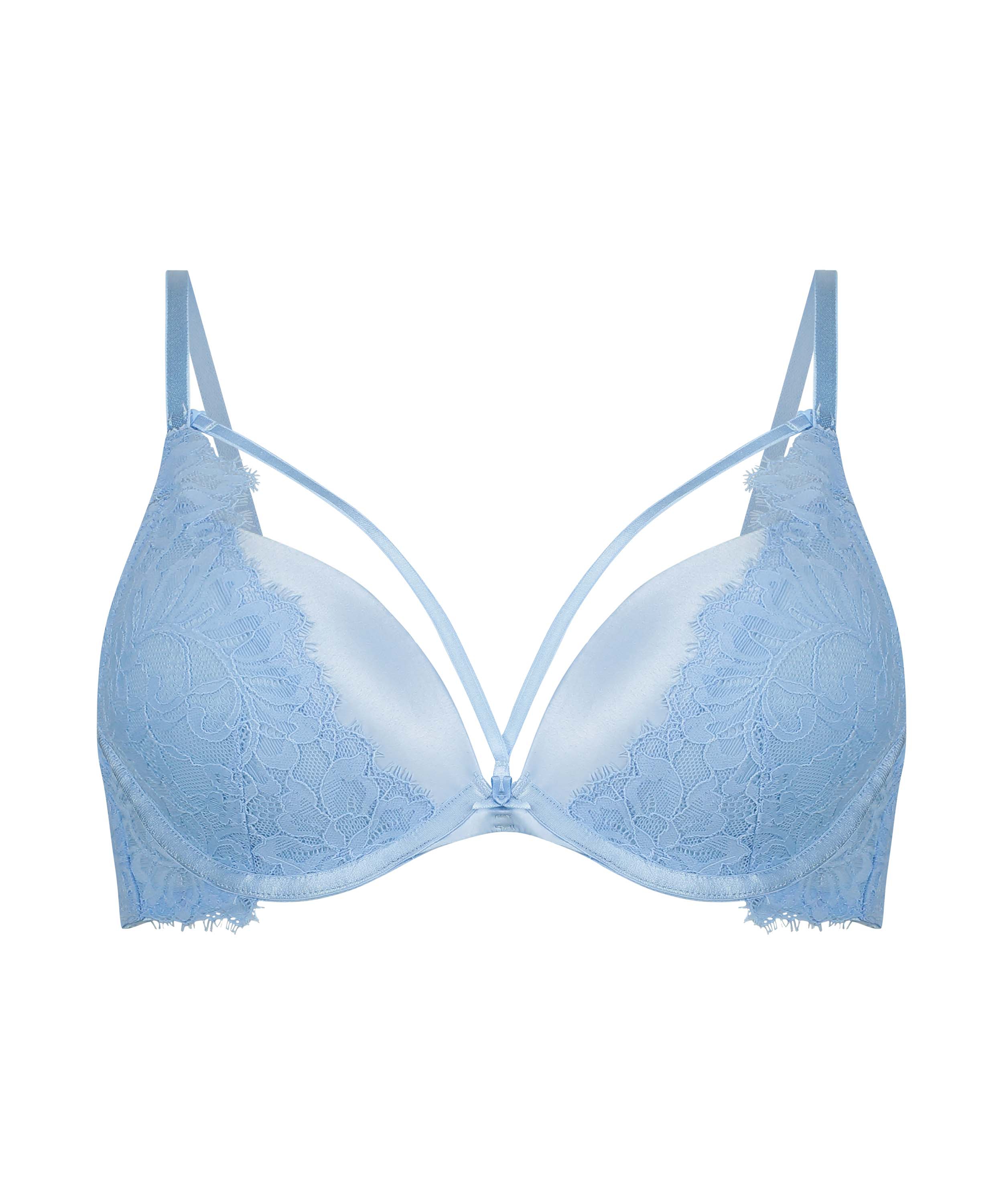 Isabella Padded Push-Up Underwired Bra, Blue, main