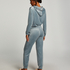 Velour Jogging Bottoms, Blue