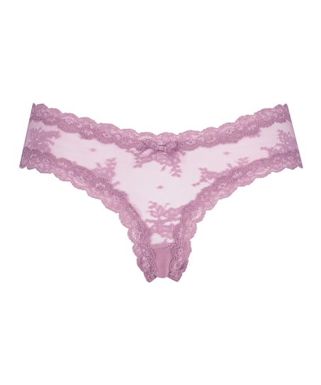 V-shaped Brazilian knickers mesh, Purple