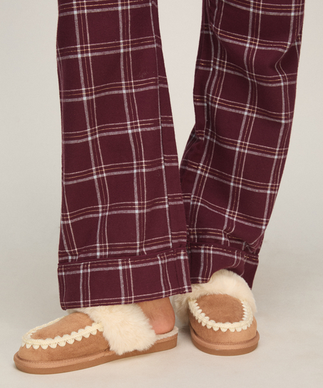 Slipper Faux Suede Stitching, Brown