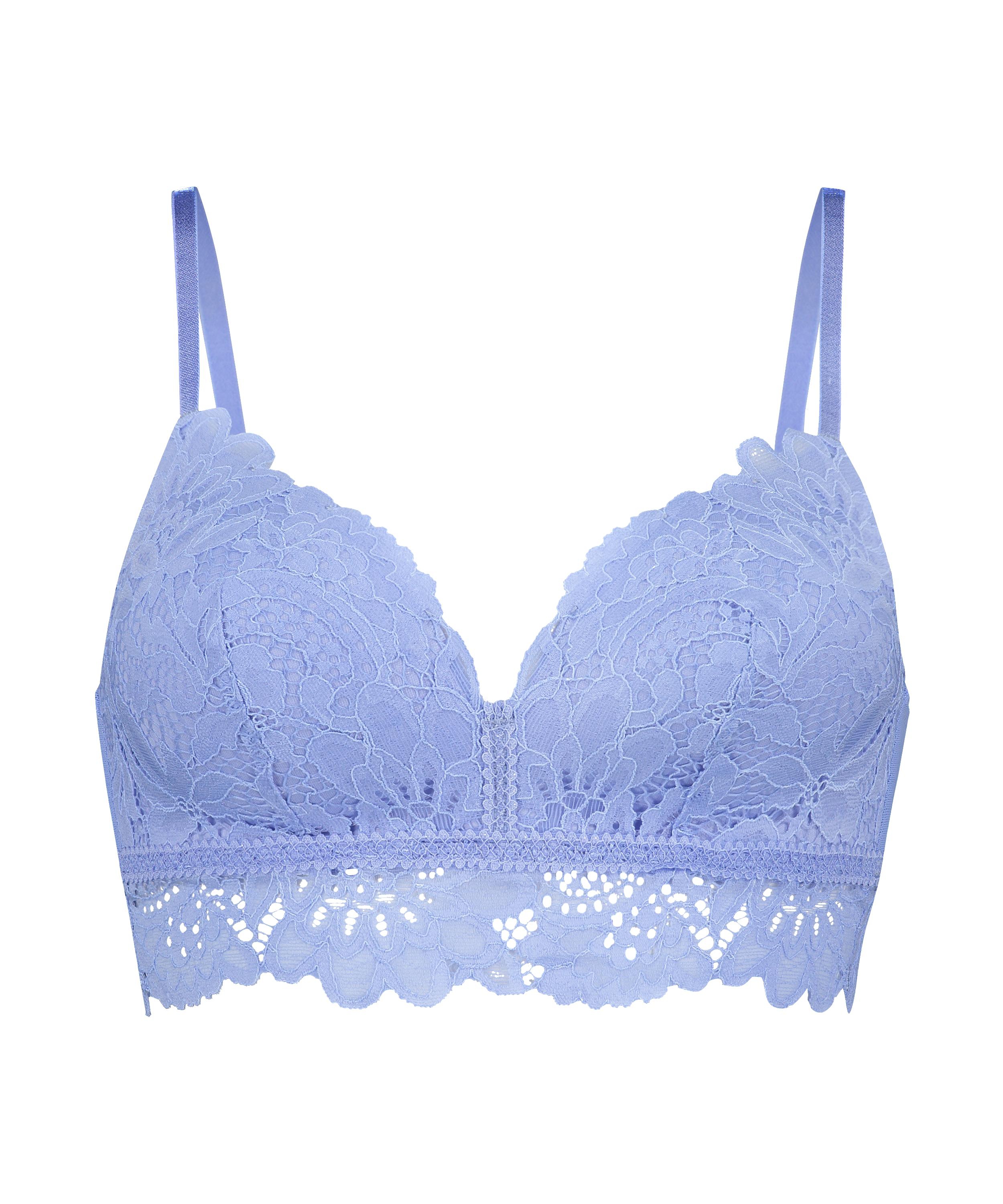 Shiloh Padded Longline Non-Underwired Bra, Blue, main