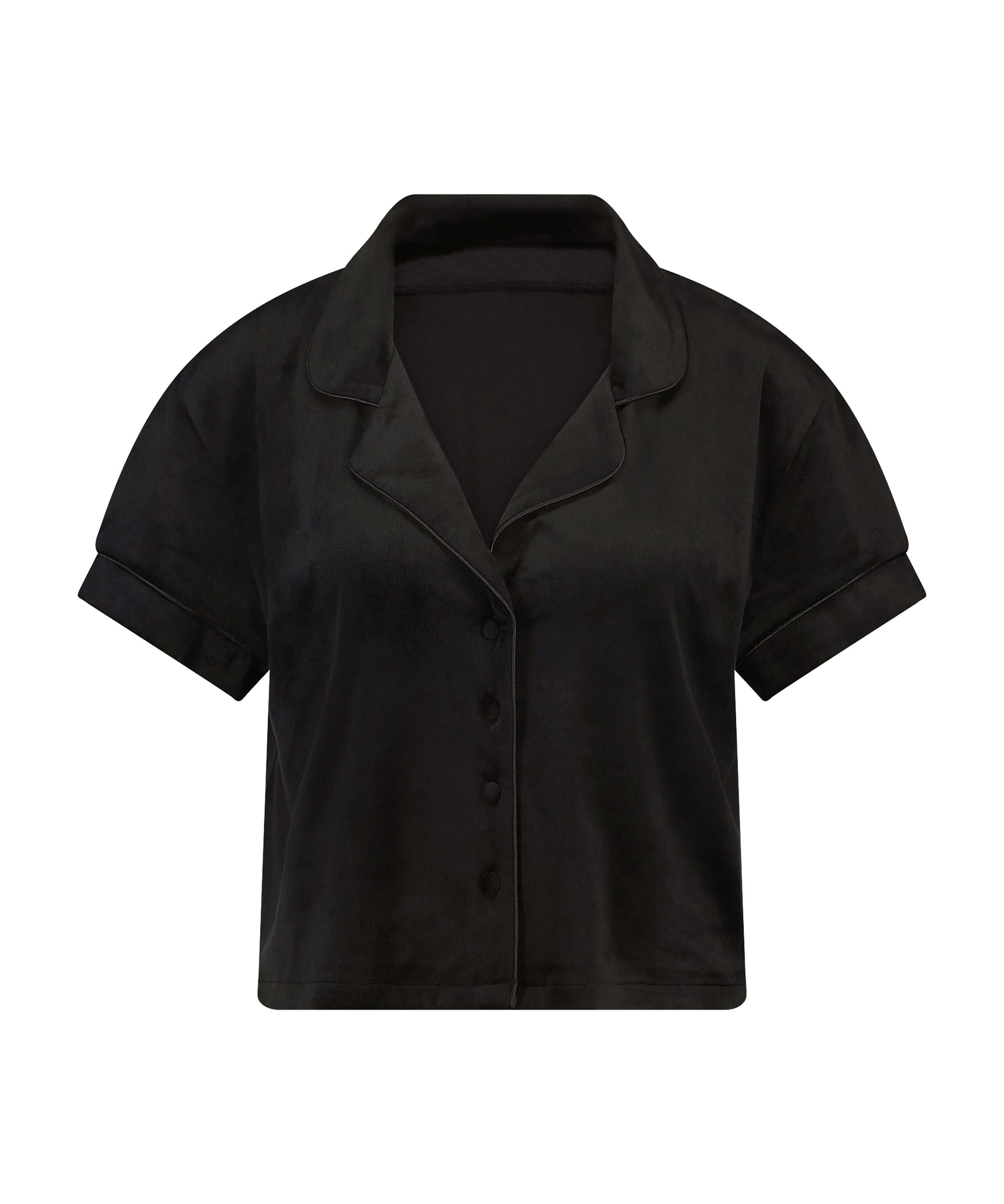 Short Sleeve Velour Jacket, Black, main
