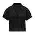 Short Sleeve Velour Jacket, Black