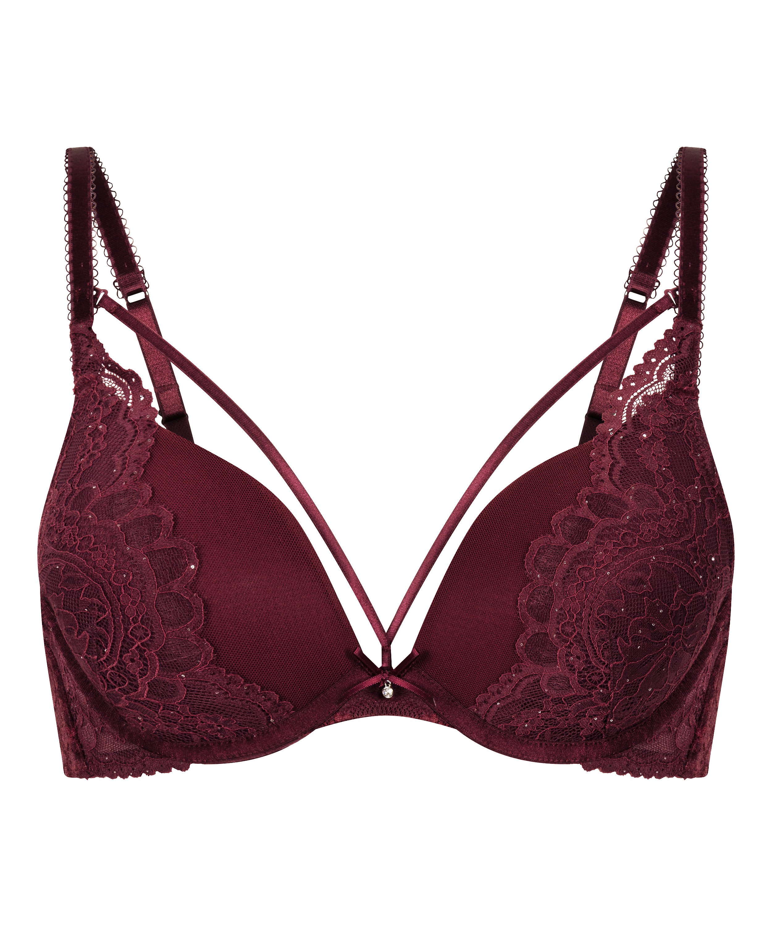 Isadora Padded Underwired Push-Up Bra, Red, main