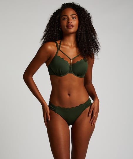 Scallop Rio Bikini Bottoms, Green