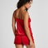Velours Lace Cami Top, Red