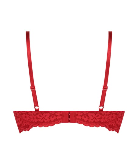 Rose padded push-up bra, Red
