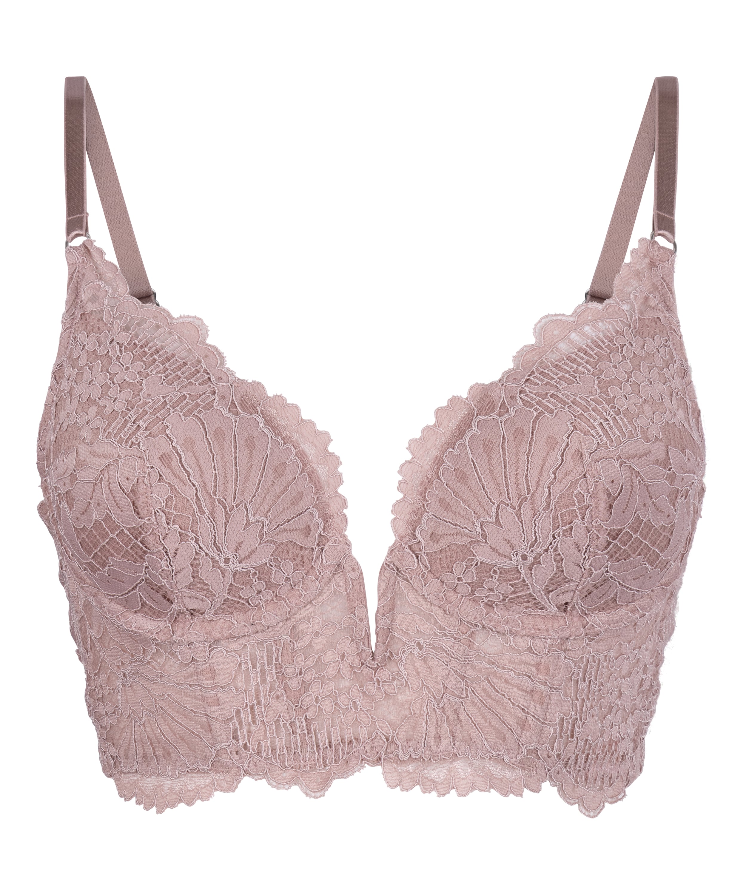Essie Padded Underwired Longline Bra, Purple, main