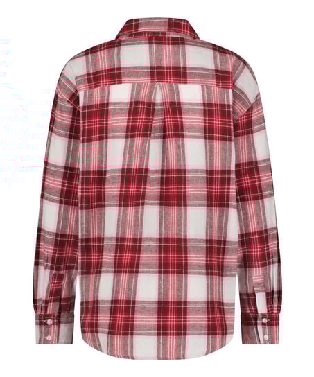 Flannel Pyjama Top, Pink