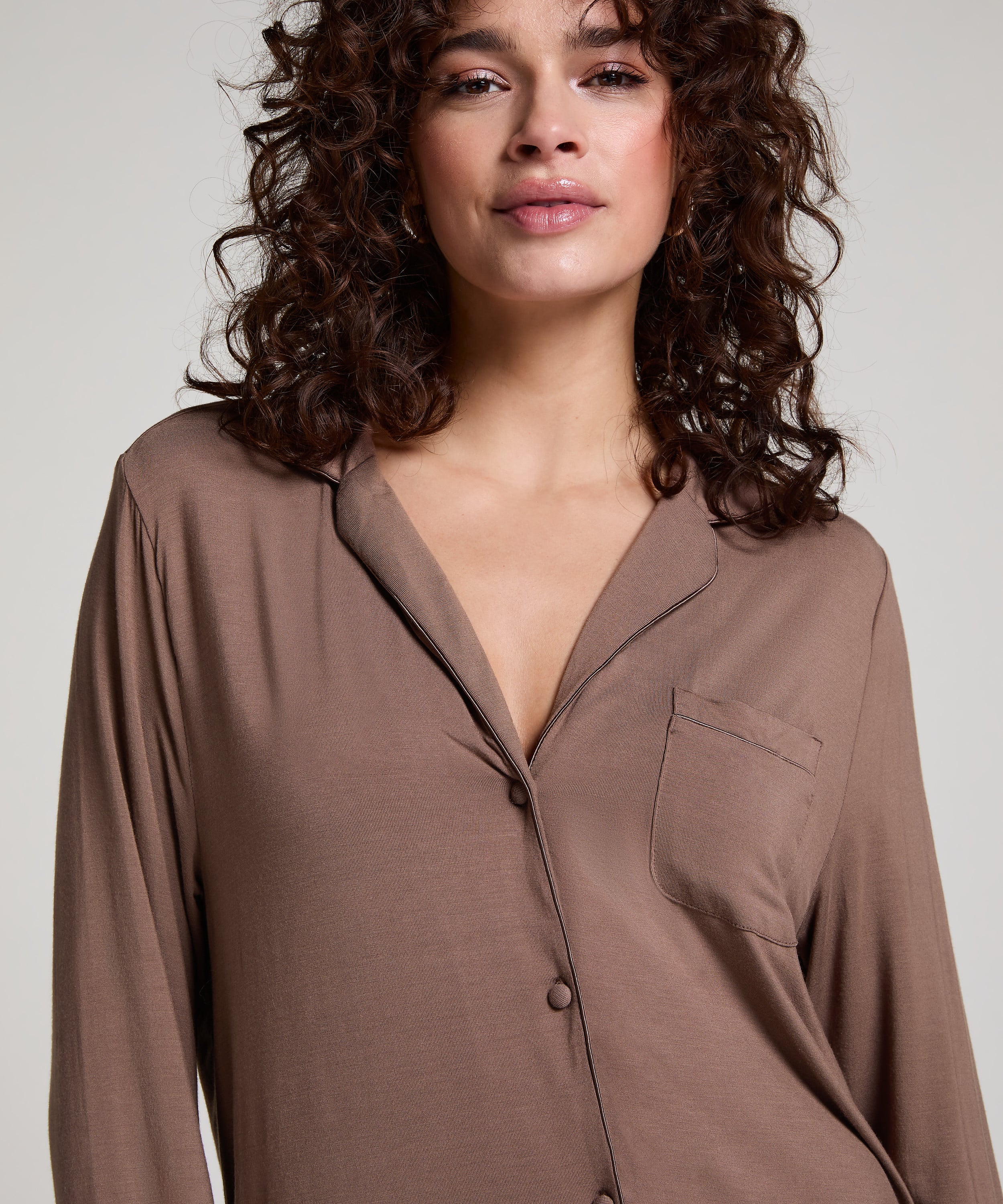 Essential Jersey Shirtdress, Brown, main