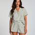 Linen Pyjama Shorts, Green