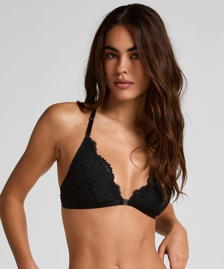 Whitney Triangle Bralette, Black