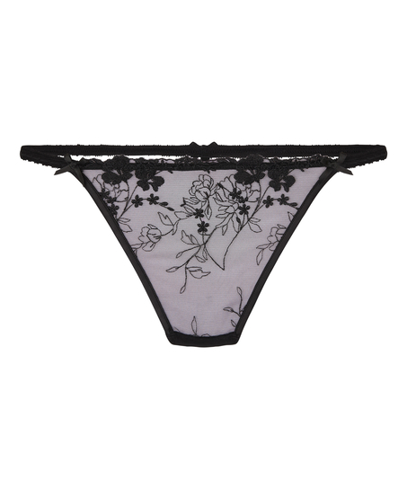 Peonie Highleg Thong, Black
