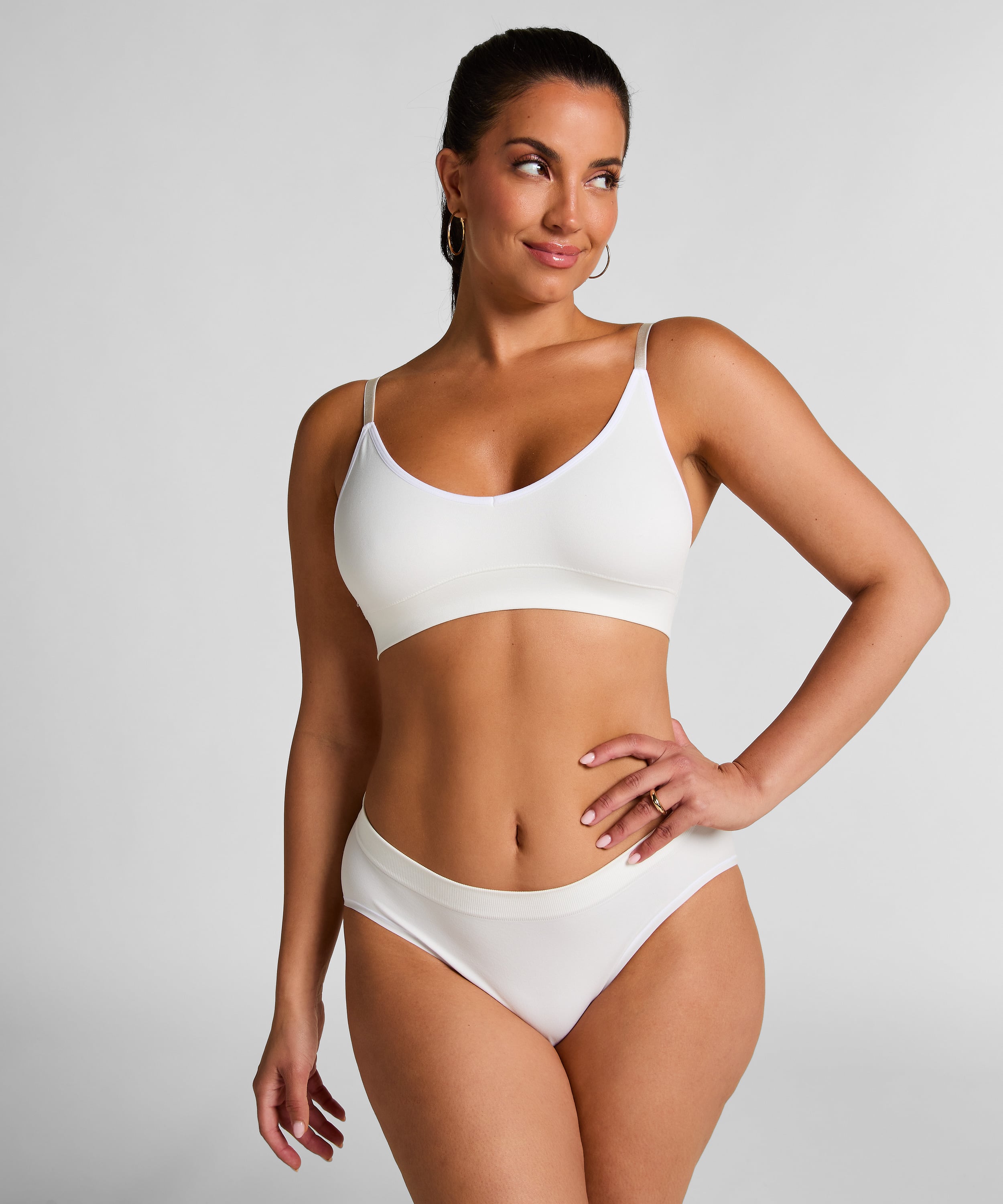 Dide Triangle Bralette, White, main