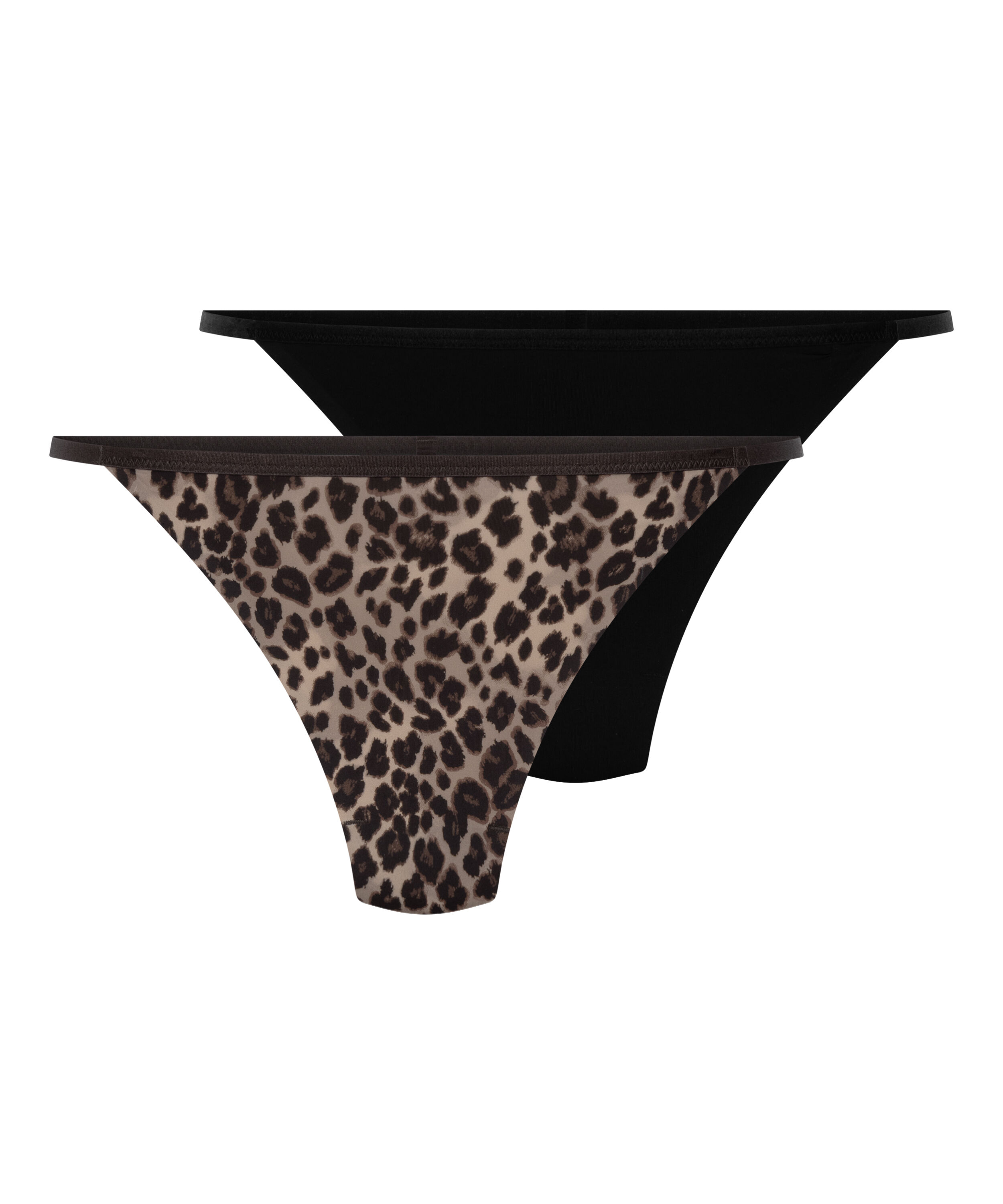 2-Pack Micro Leopard String, Black