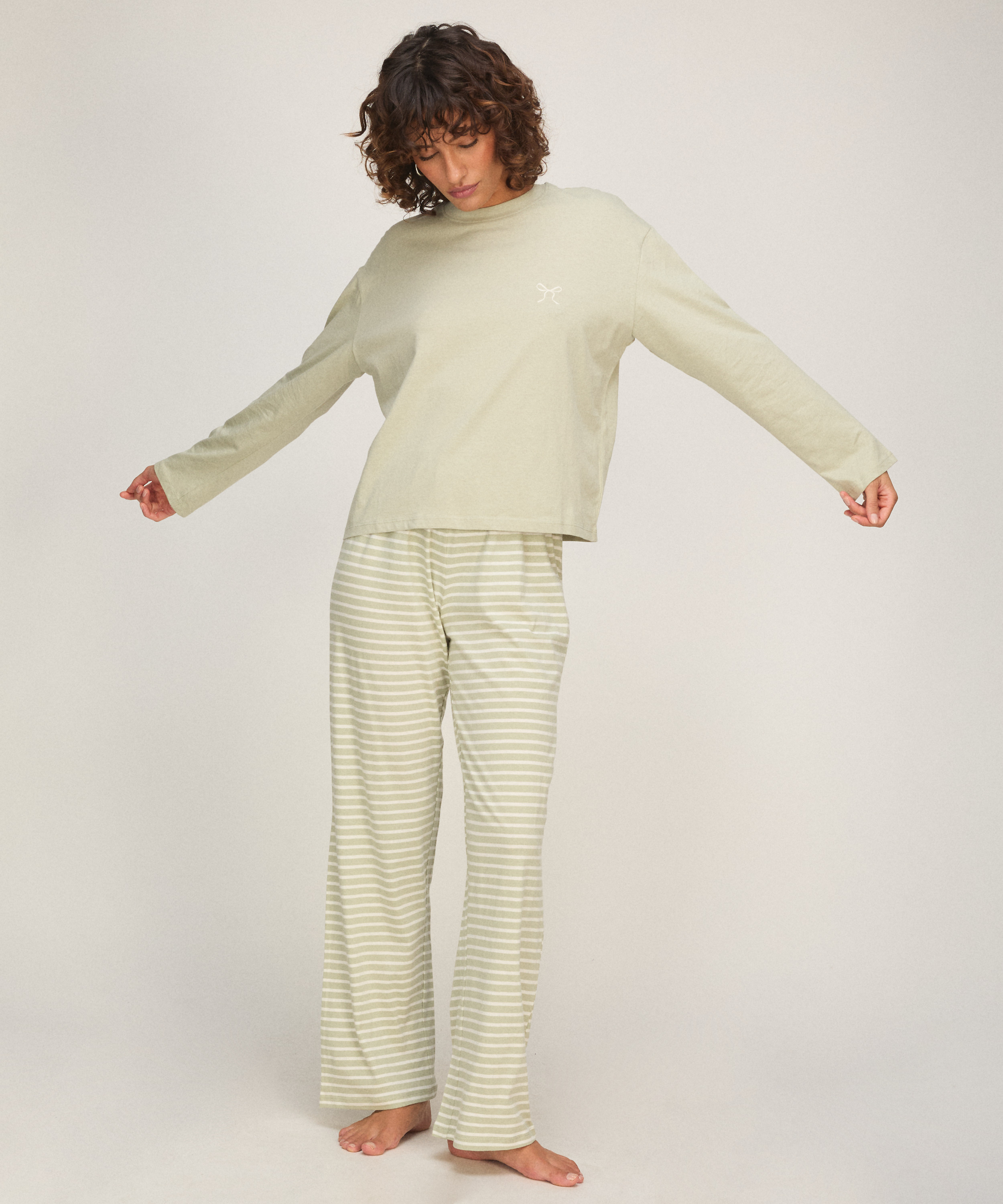 Pyjamaset Cotton Jersey, Green, main