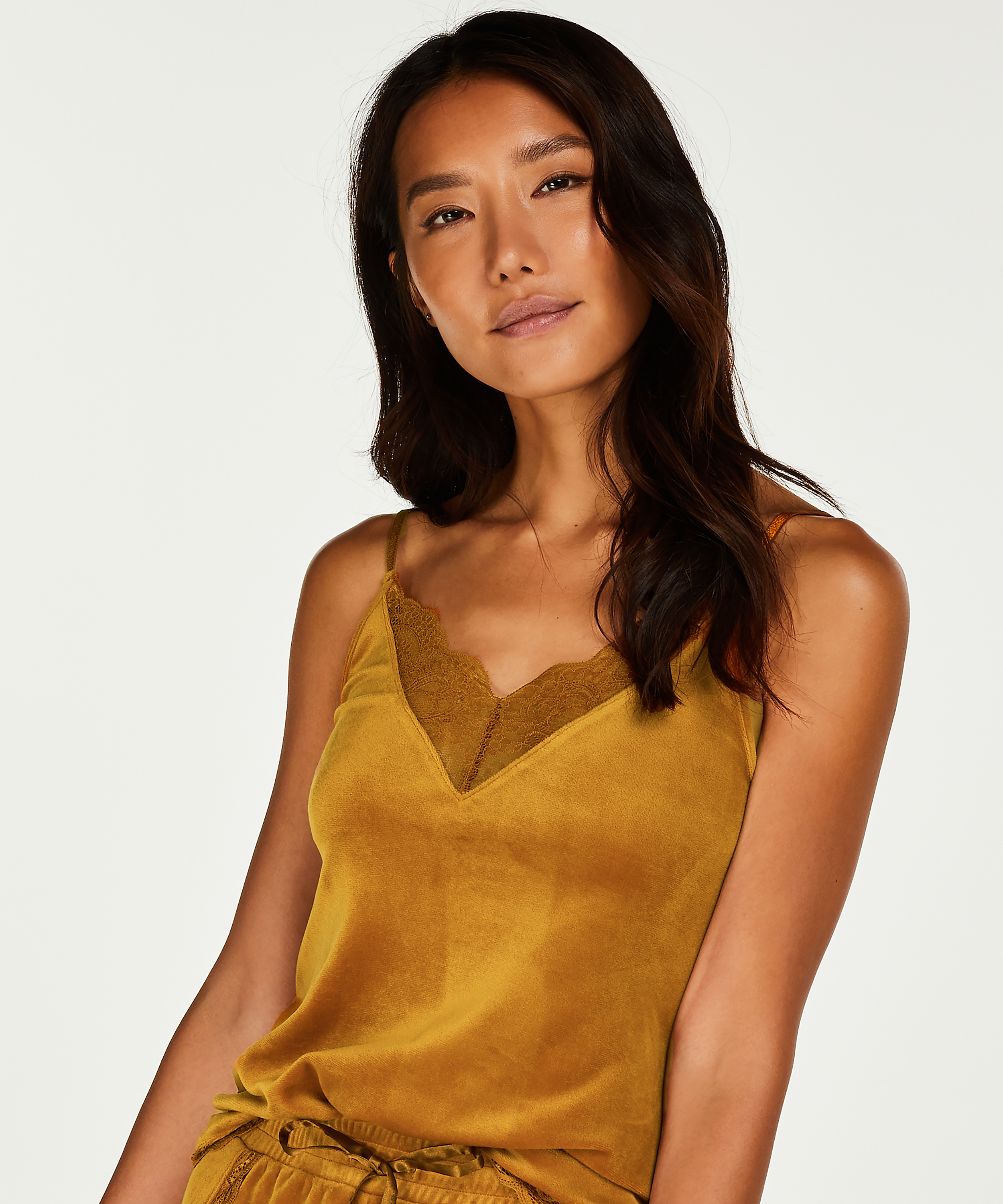 Velvet Lace Cami, Yellow, main