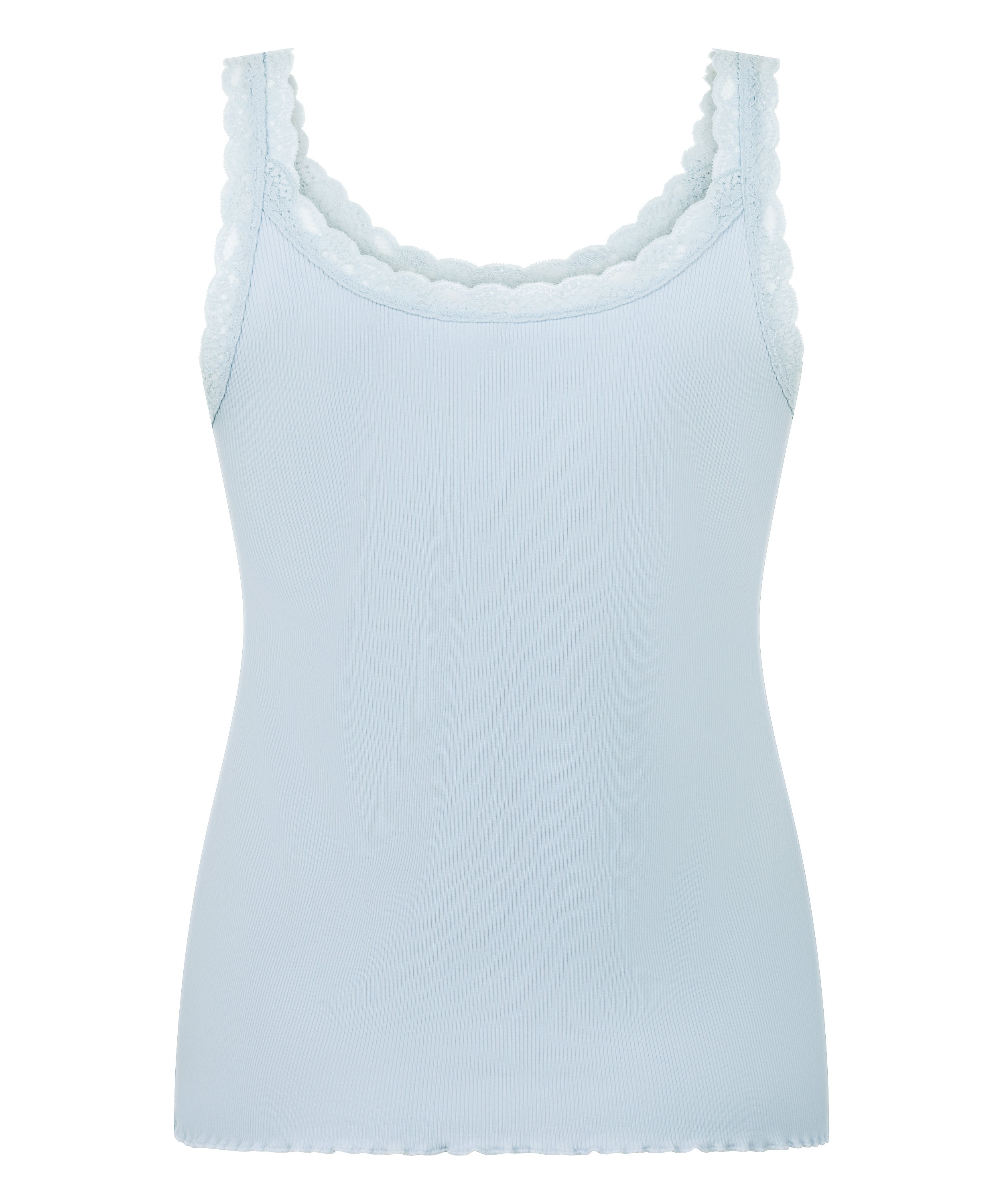 Singlet Rib Jersey Lace, Blue, main
