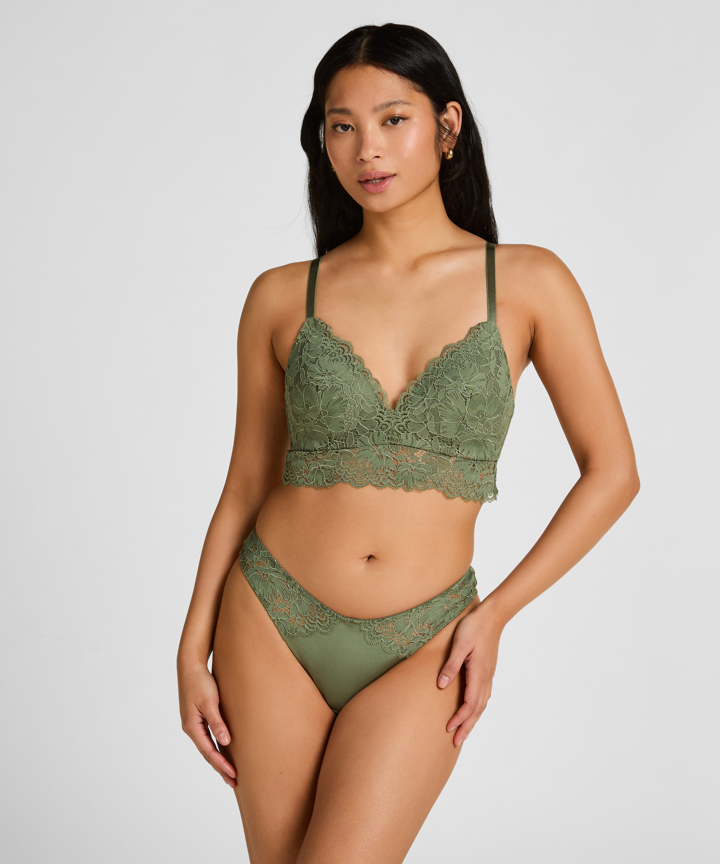 Andrea Padded Non-Wired Bra, Green, main