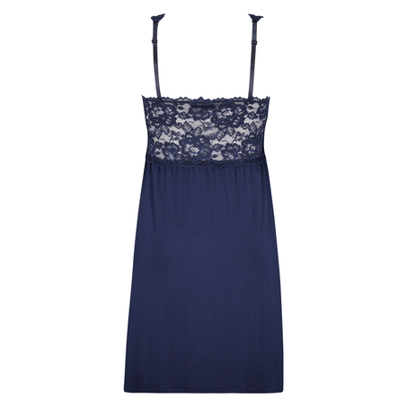Modal Lace Slip Dress, Blue