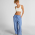 Pant Woven Cotton Stripe, Blue
