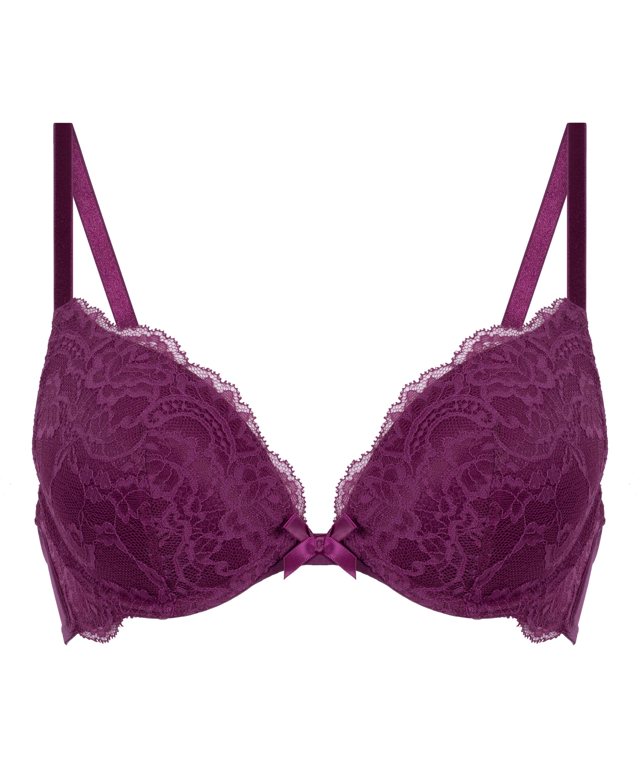 Teddy Padded Push-Up Underwired Bra, Purple, main
