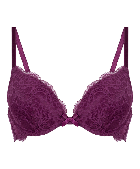 Teddy Padded Push-Up Underwired Bra, Purple