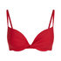 Luna padded bikini top, Red