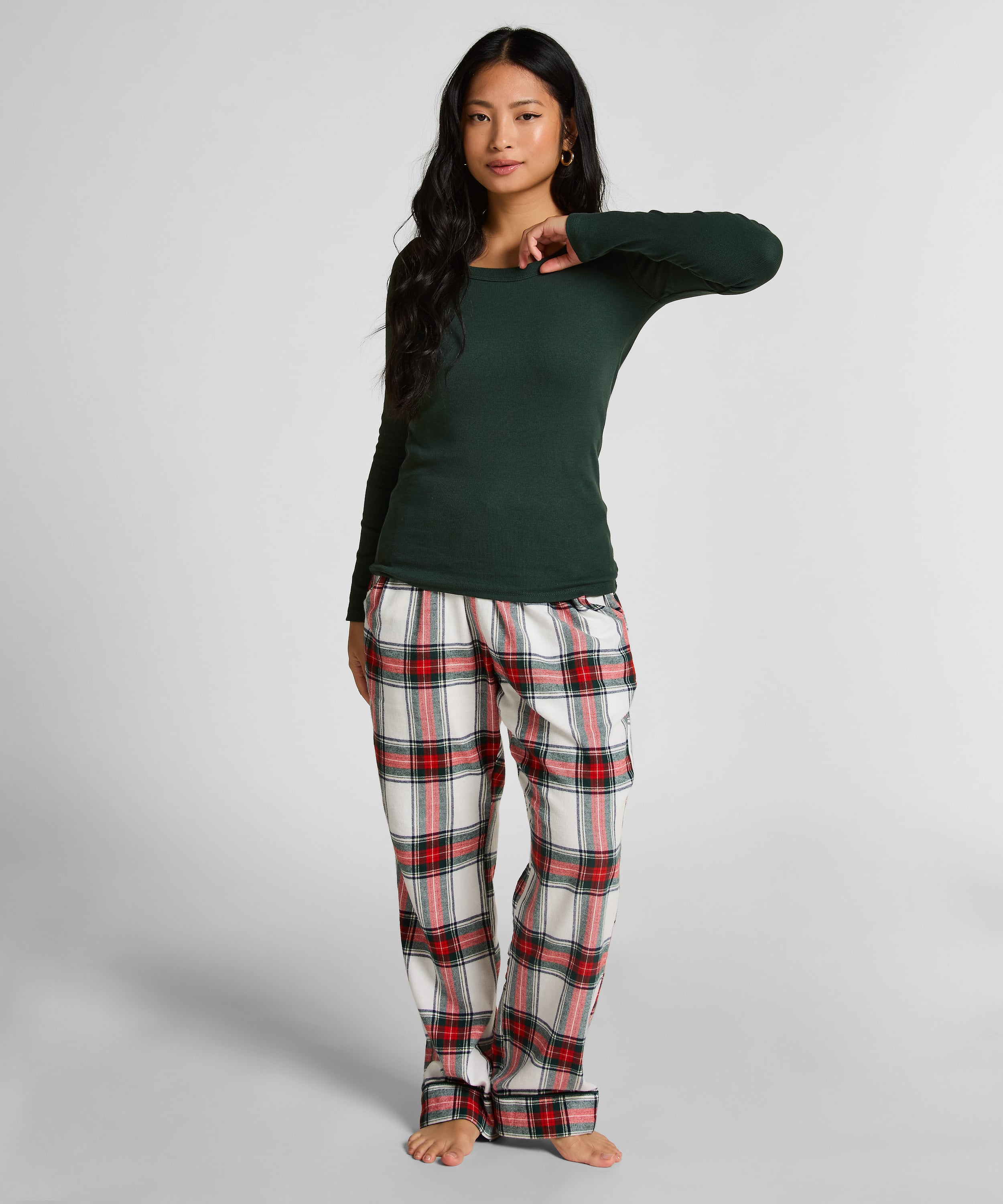 Cotton Pyjama Top, Green, main