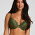 Marine Padded Push-Up Underwired Bra, Green