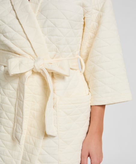 Quilted Robe, White