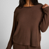 Jersey Long-Sleeved Pyjama Top, Brown