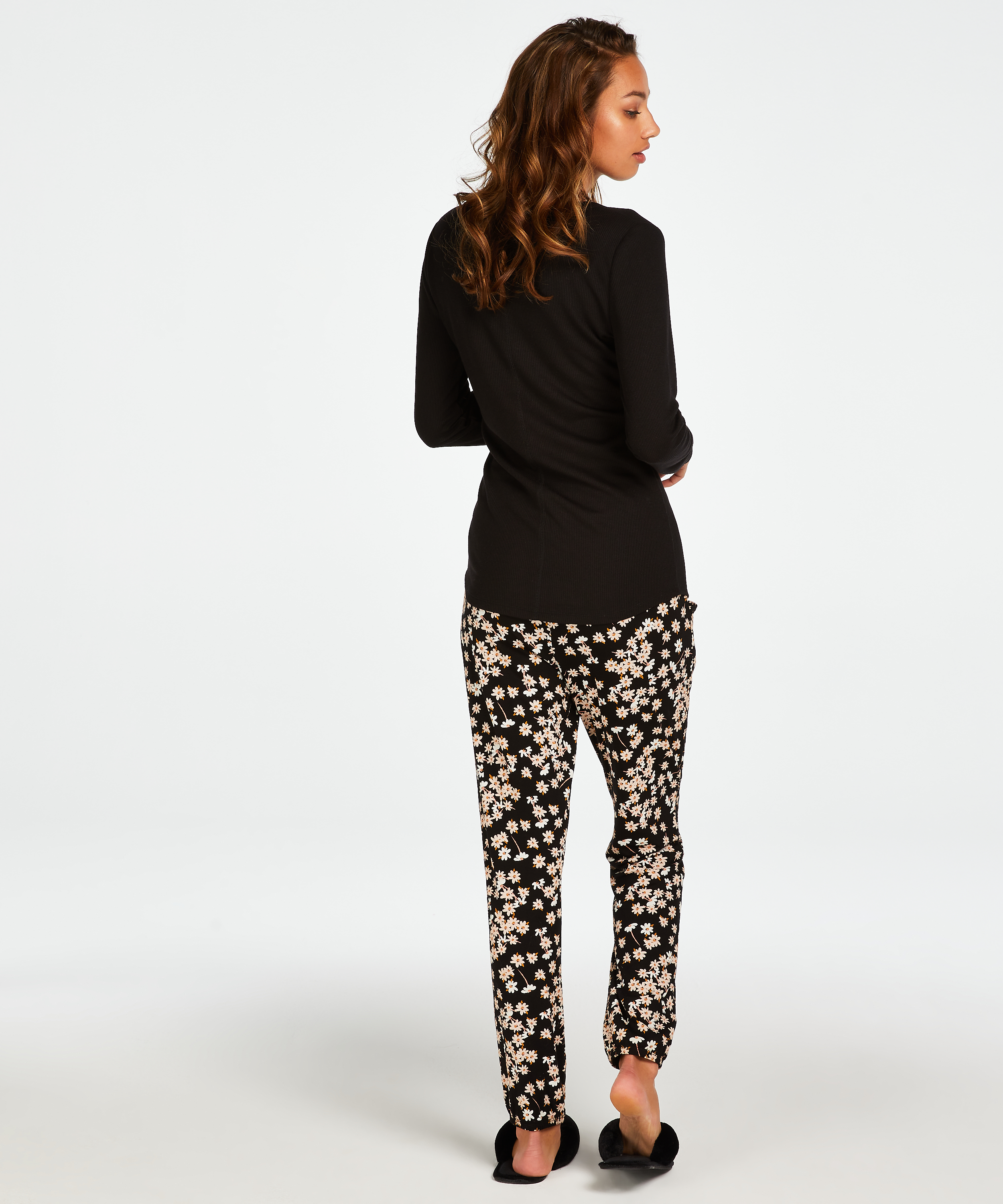 Petite Pyjama Pants Daisy, Black, main
