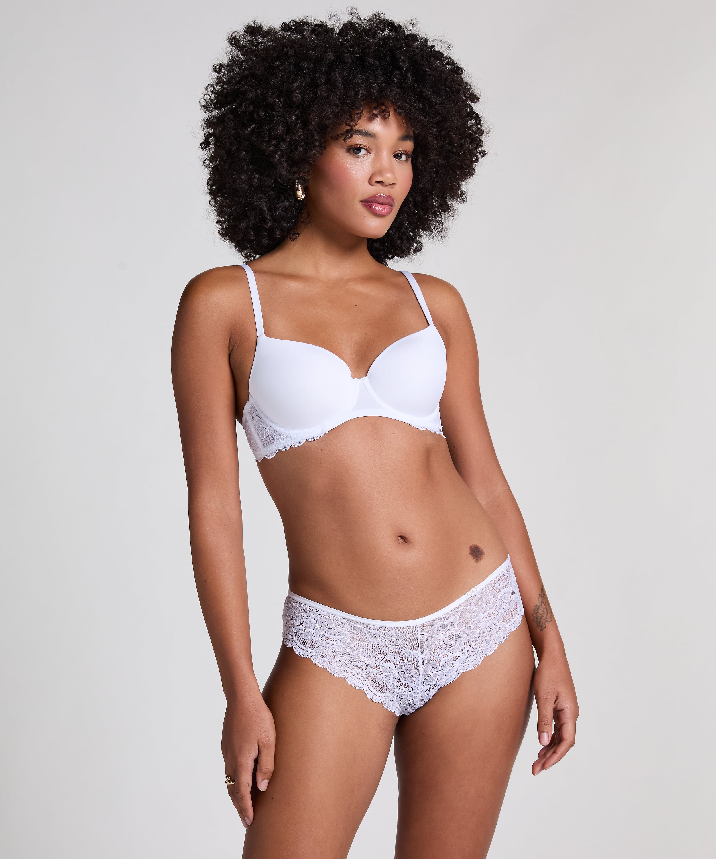 Angie Padded Underwired Bra, White, main