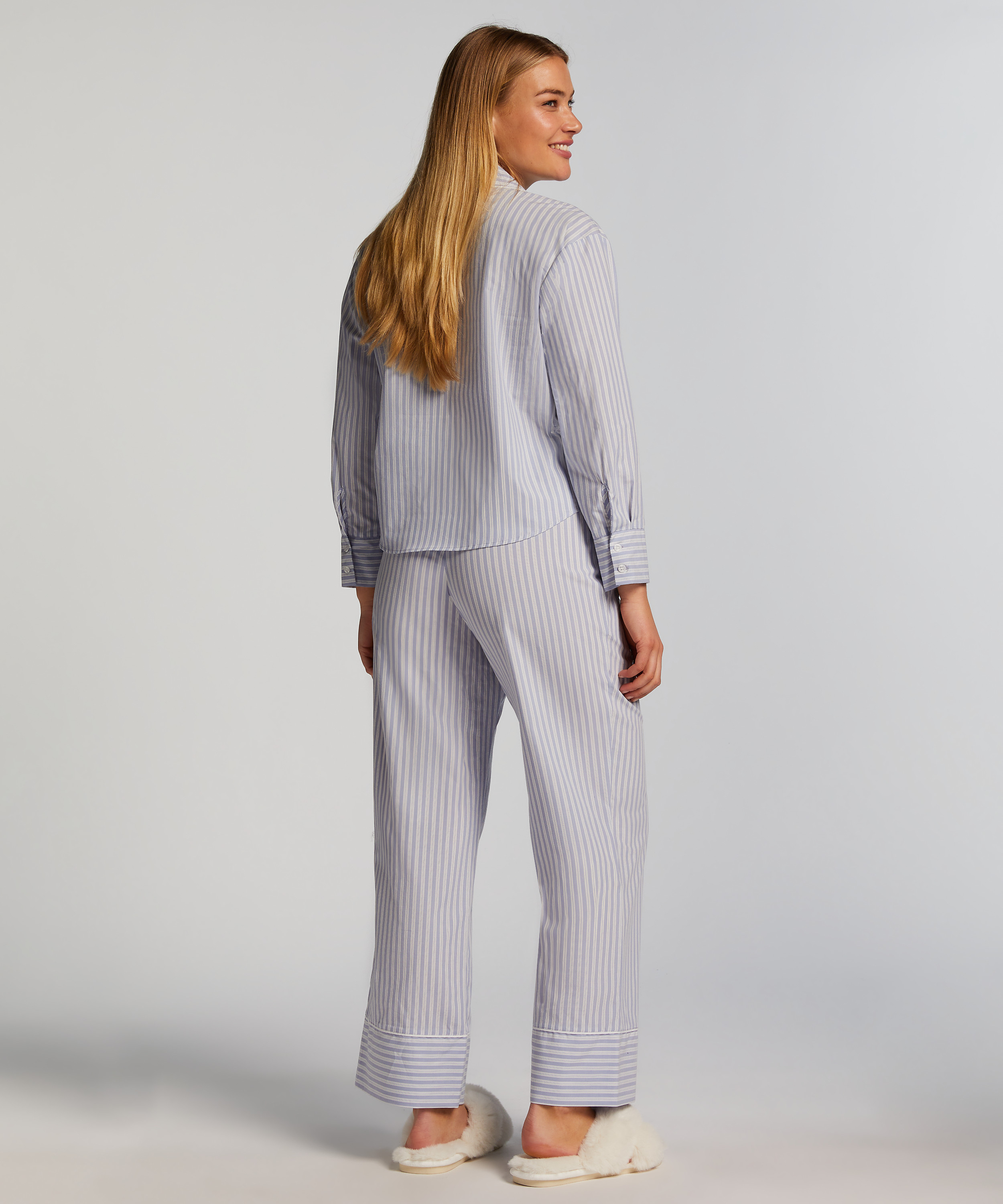 Cotton Pyjama Pants, Blue, main