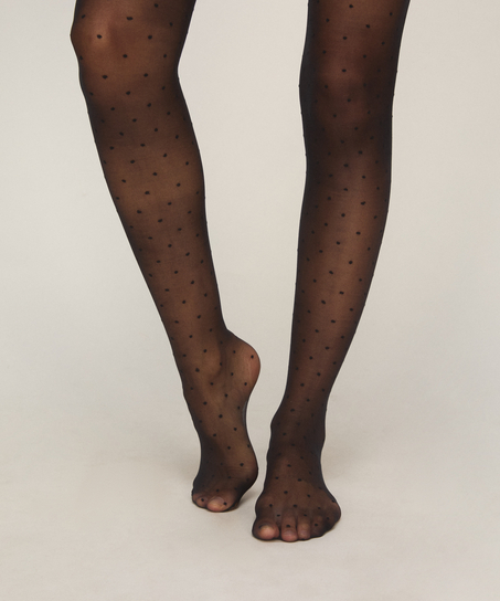 Stay Up 15 Denier Dots, Black