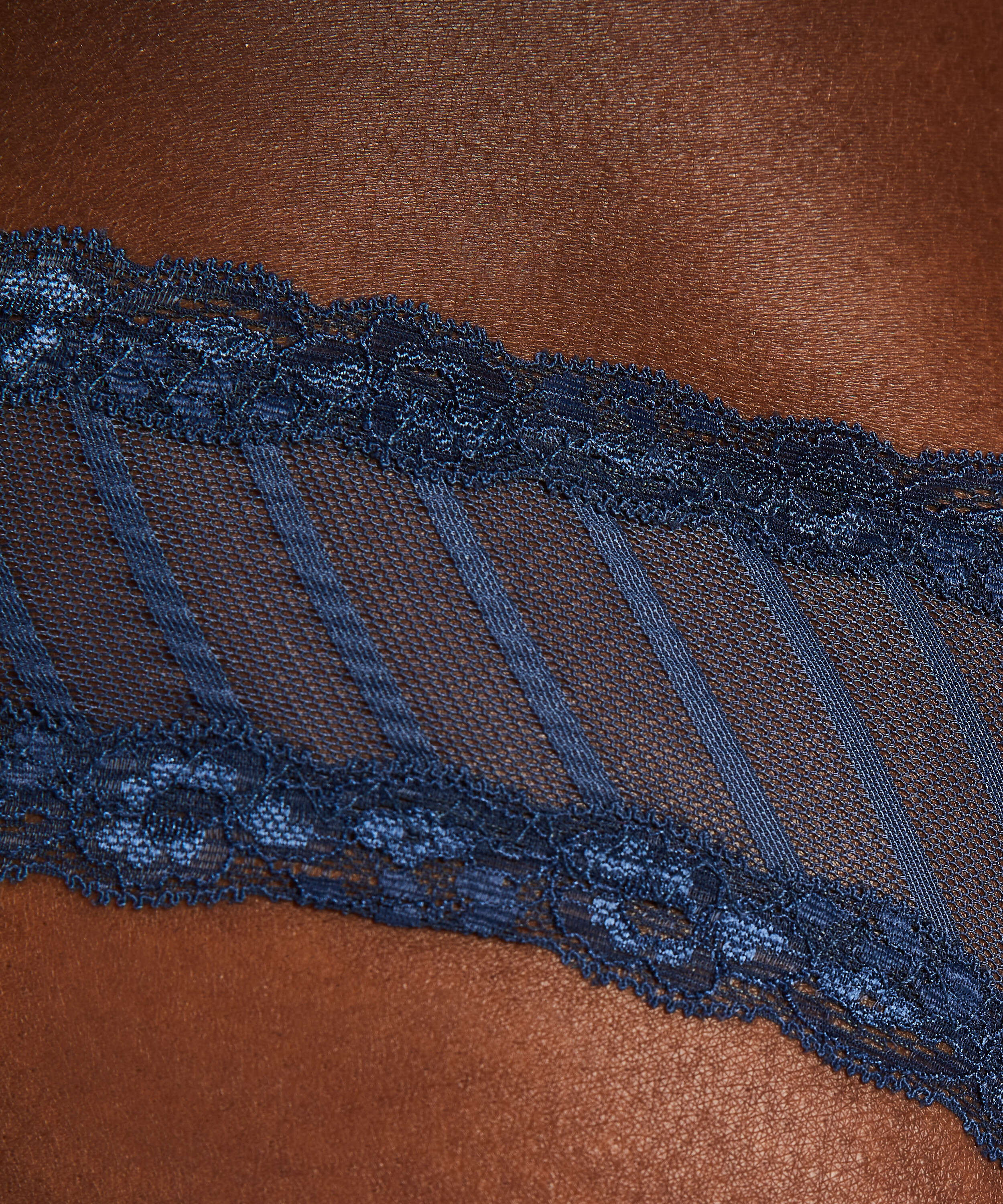 V-shaped Brazilian knickers mesh, Blue, main