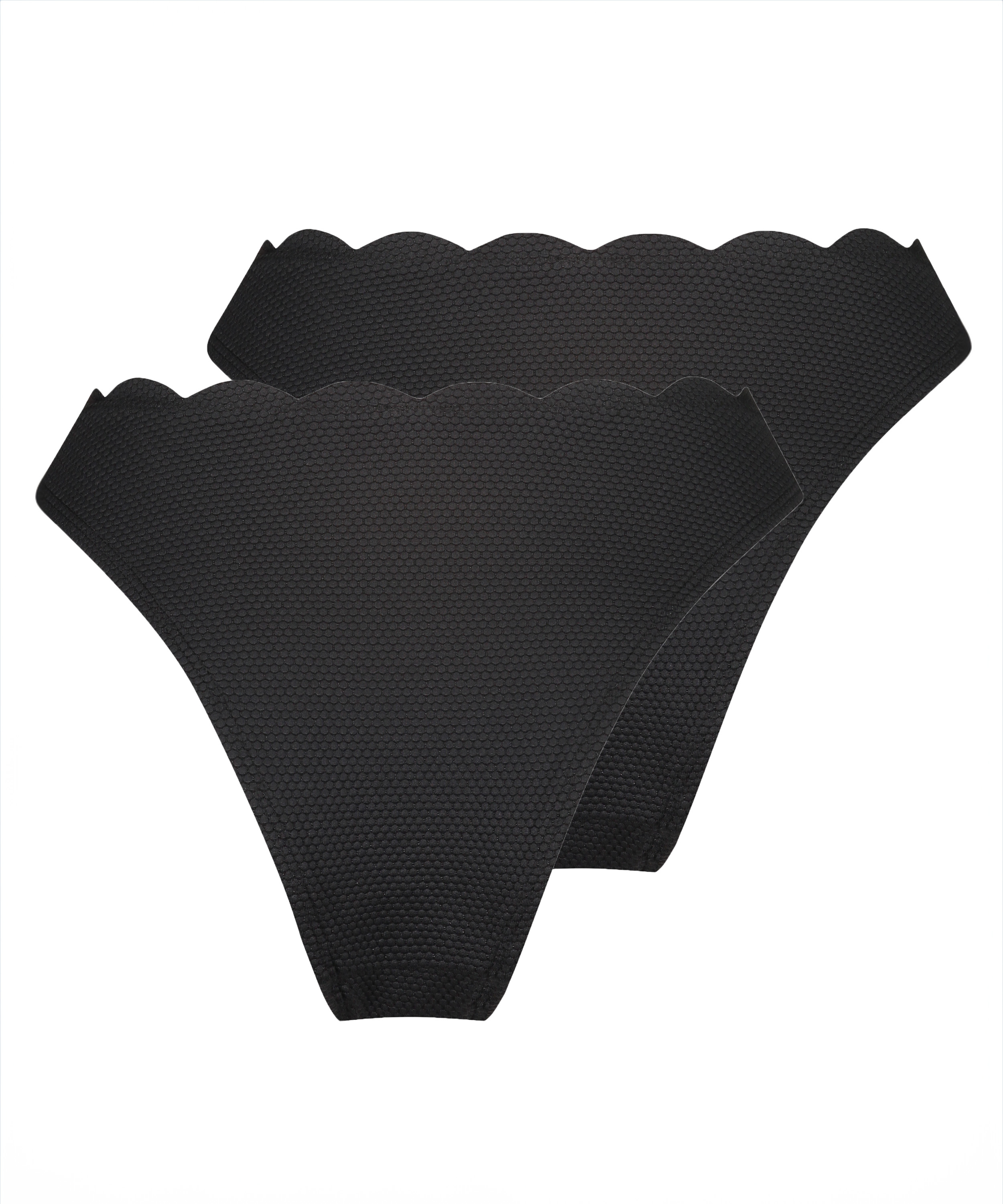 2-Pack Scallop Bikini Bottoms, Black, main